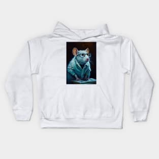 Lab Rats - impasto oil painting.  A mouse doctor reading up on current medical practices Kids Hoodie